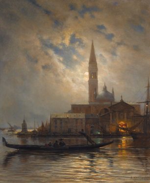 Alexei Petrovitch Bogoliubov, "Venice by Moonlight" (1867)