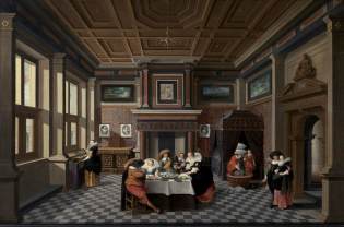 Dirck van Delen, "An interior with ladies and gentlemen dining" (1629)