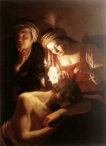 Gerrit van Honthorst, "Samson and Delilah" (1615)