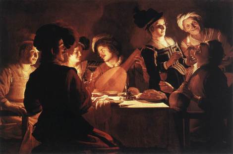 Gerrit van Honthorst, "Supper party" (1619)